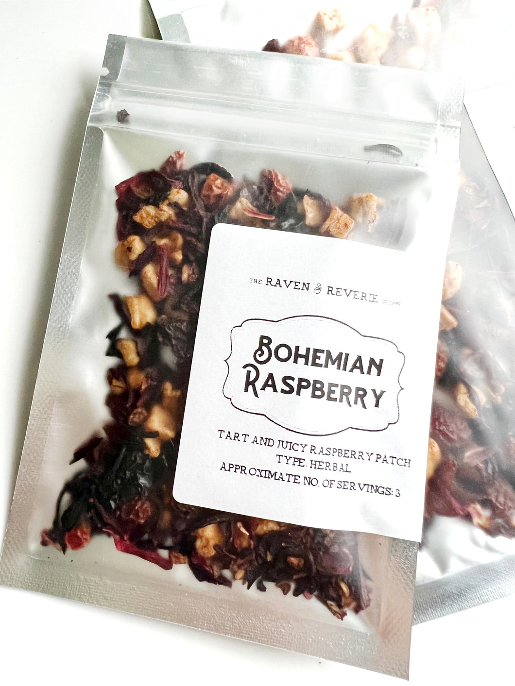 Bohemian Raspberry - tart and juicy raspberry herbal loose leaf tea