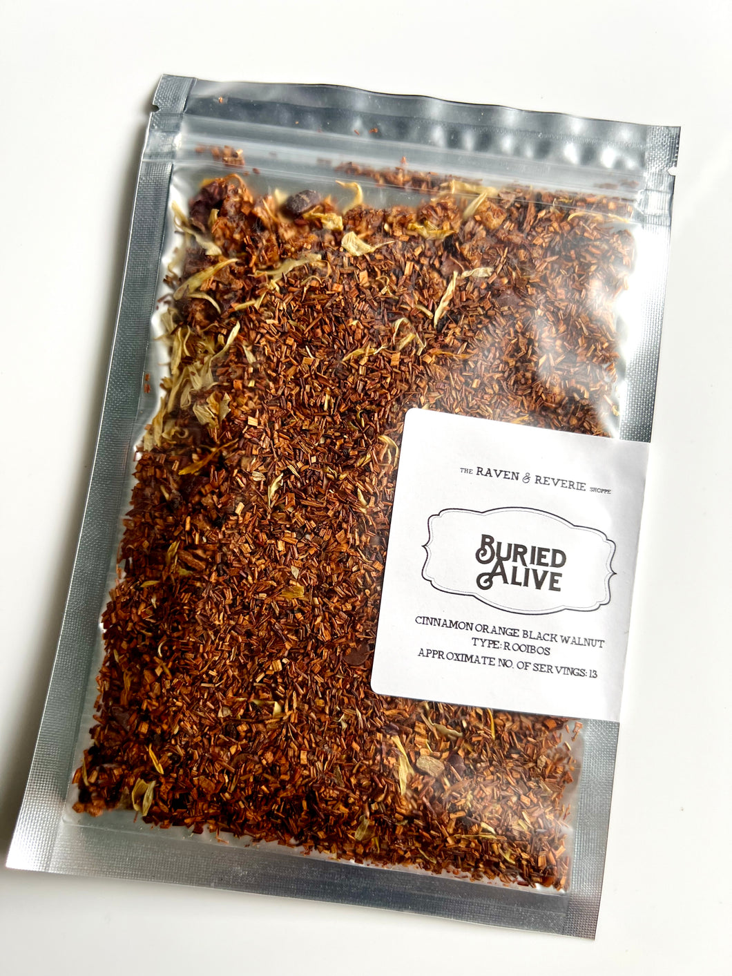 Buried Alive - cinnamon orange and black walnut rooibos loose leaf tea