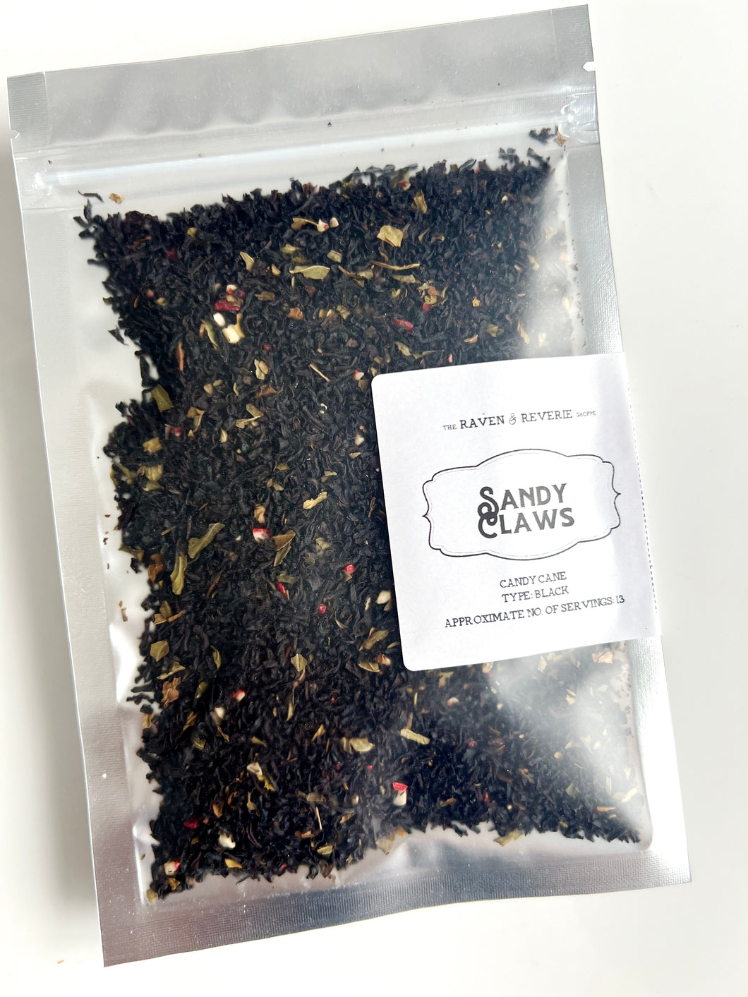 Sandy Claws -  candy cane black loose leaf tea