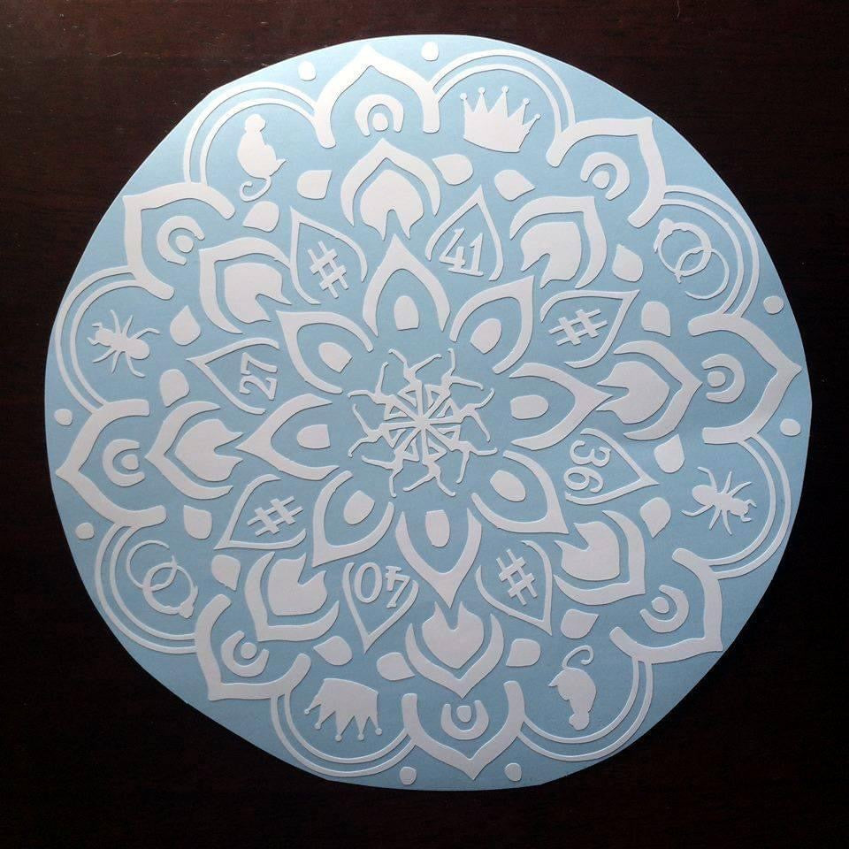 Music Mandala - white permanent vinyl decal