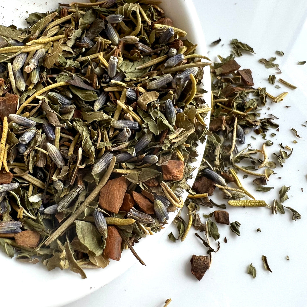 Lady Eleanor’s Mantle - lavender, cinnamon, spearmint and rosemary herbal loose leaf tea