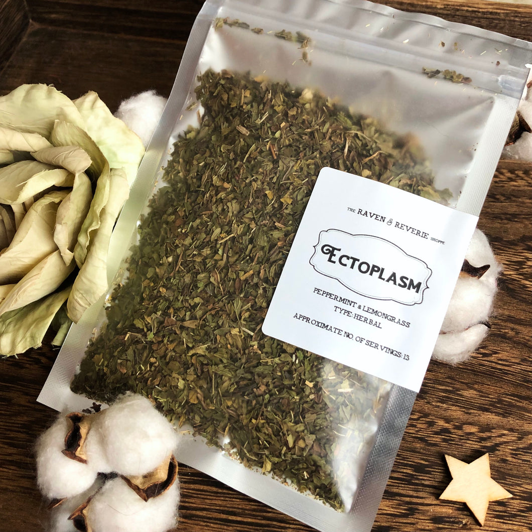 Ectoplasm - lemon mint herbal tea - fandom inspired loose leaf tea blend
