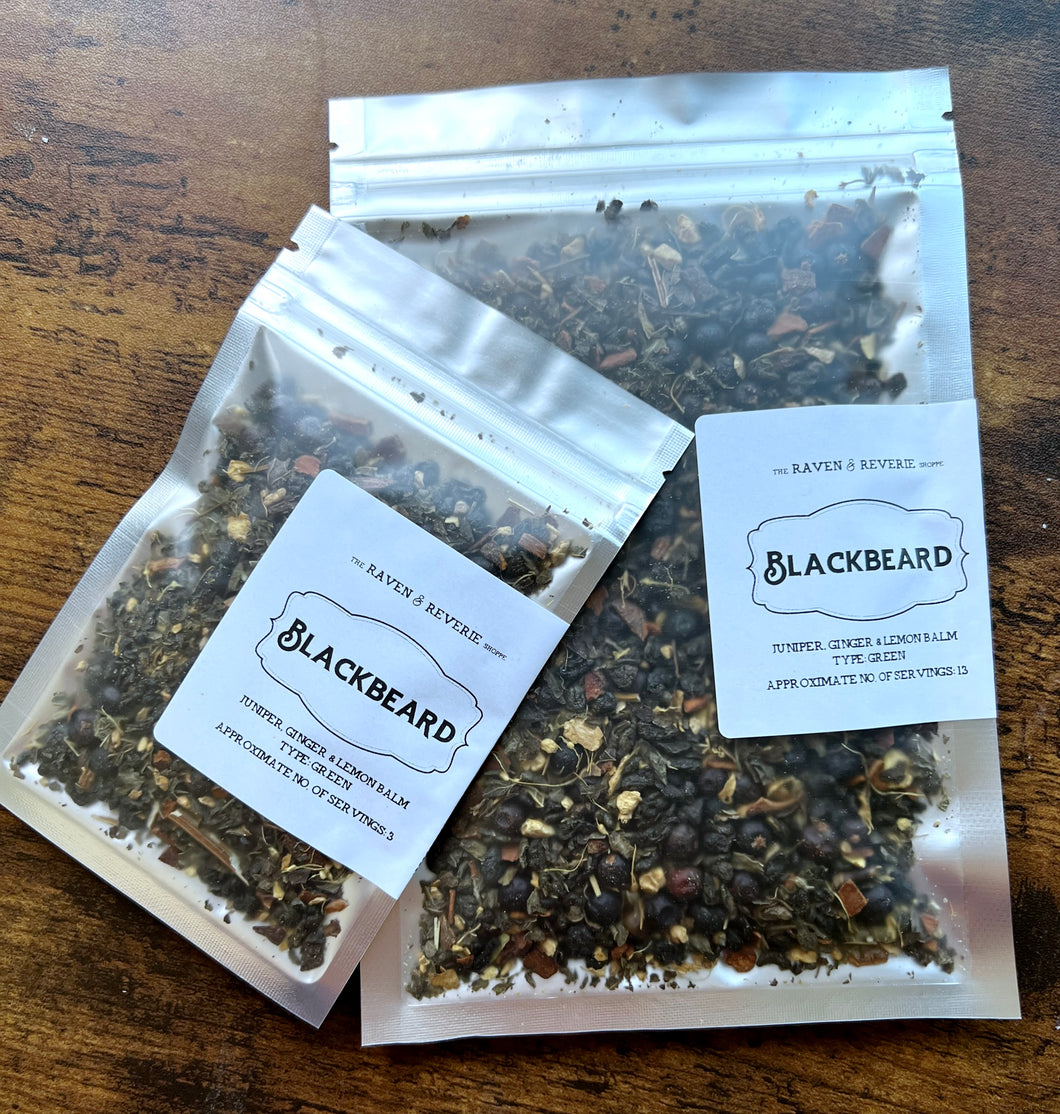 Blackbeard - juniper, ginger and lemon balm gunpowder green tea