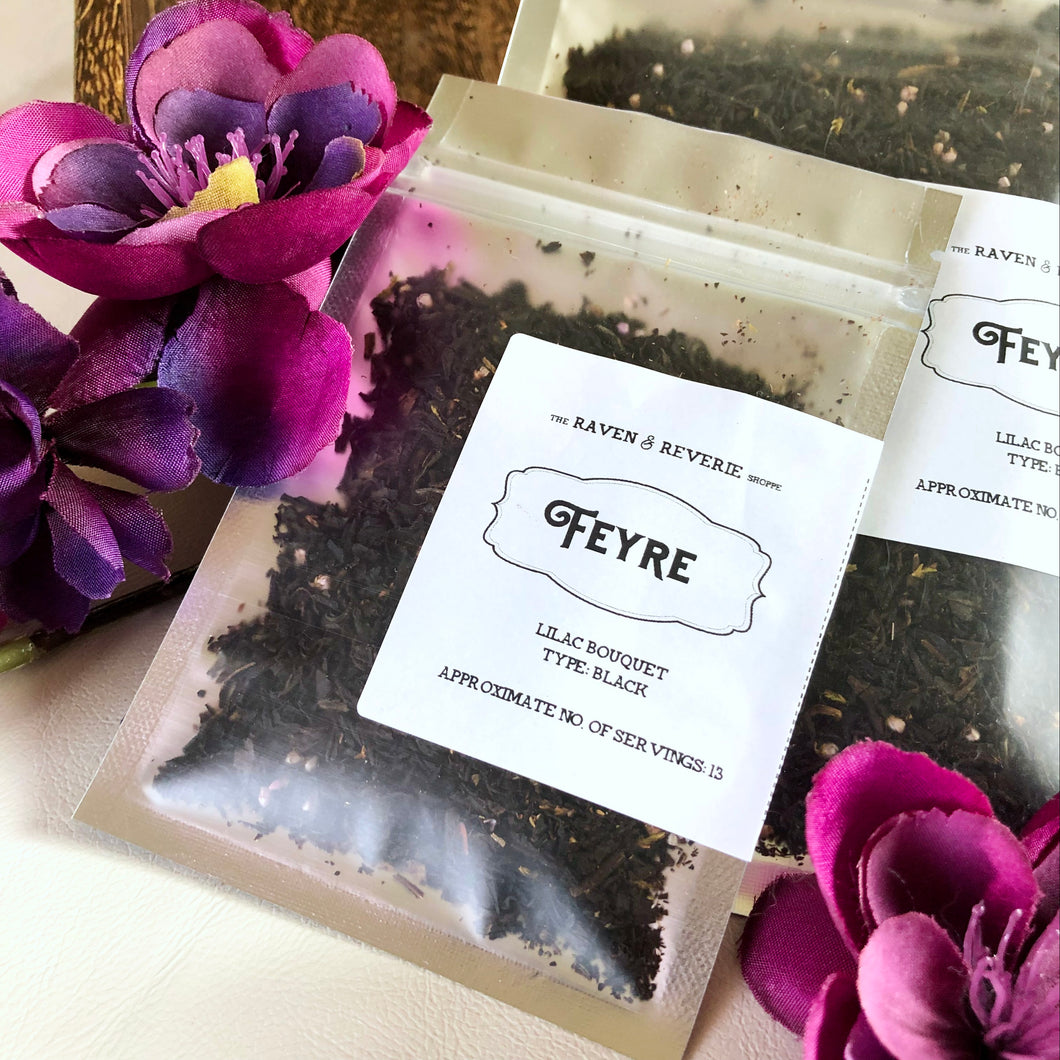 Feyre - lilac bouquet black loose leaf tea blend