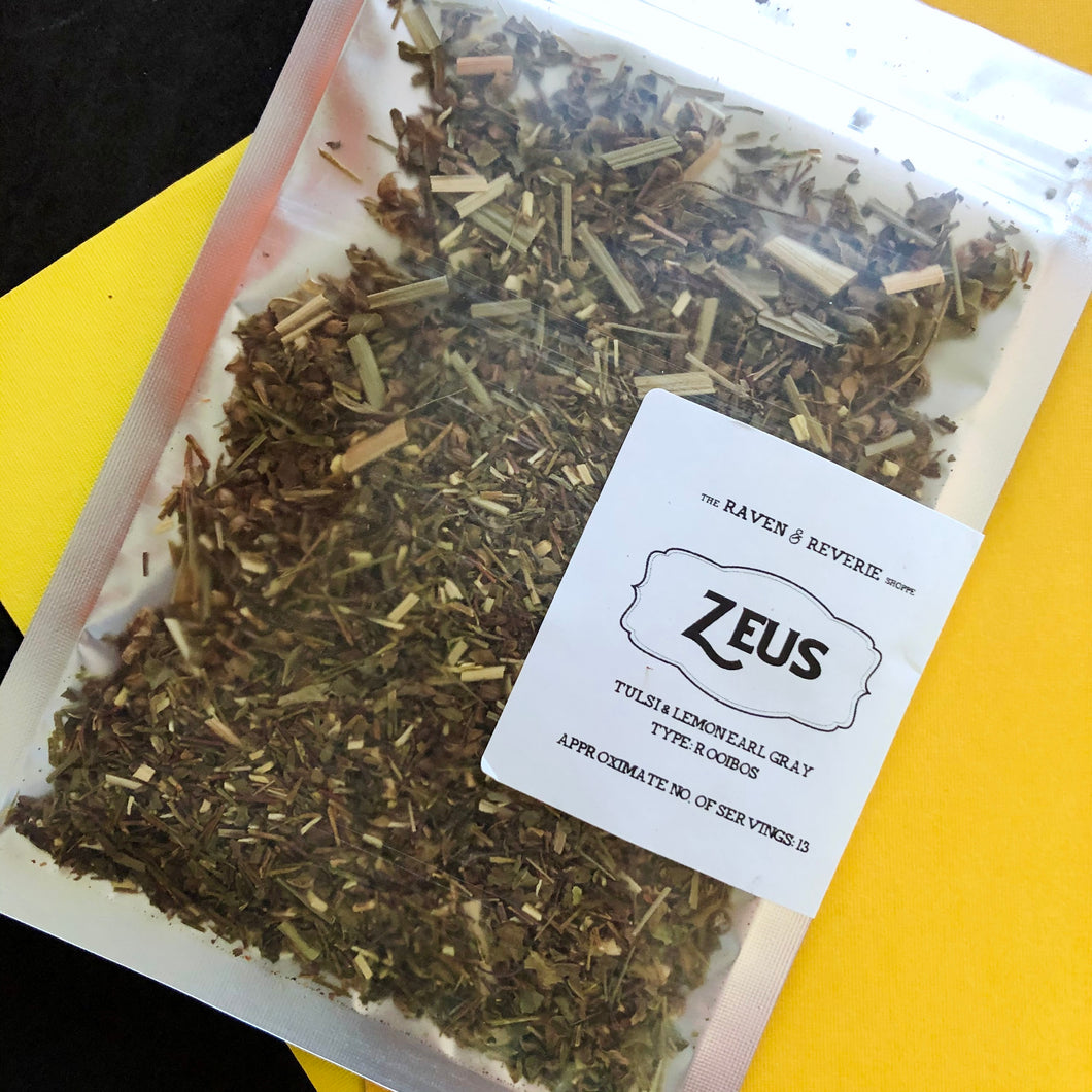 Zeus - tulsi & lemongrass earl gray rooibos loose leaf tea blend